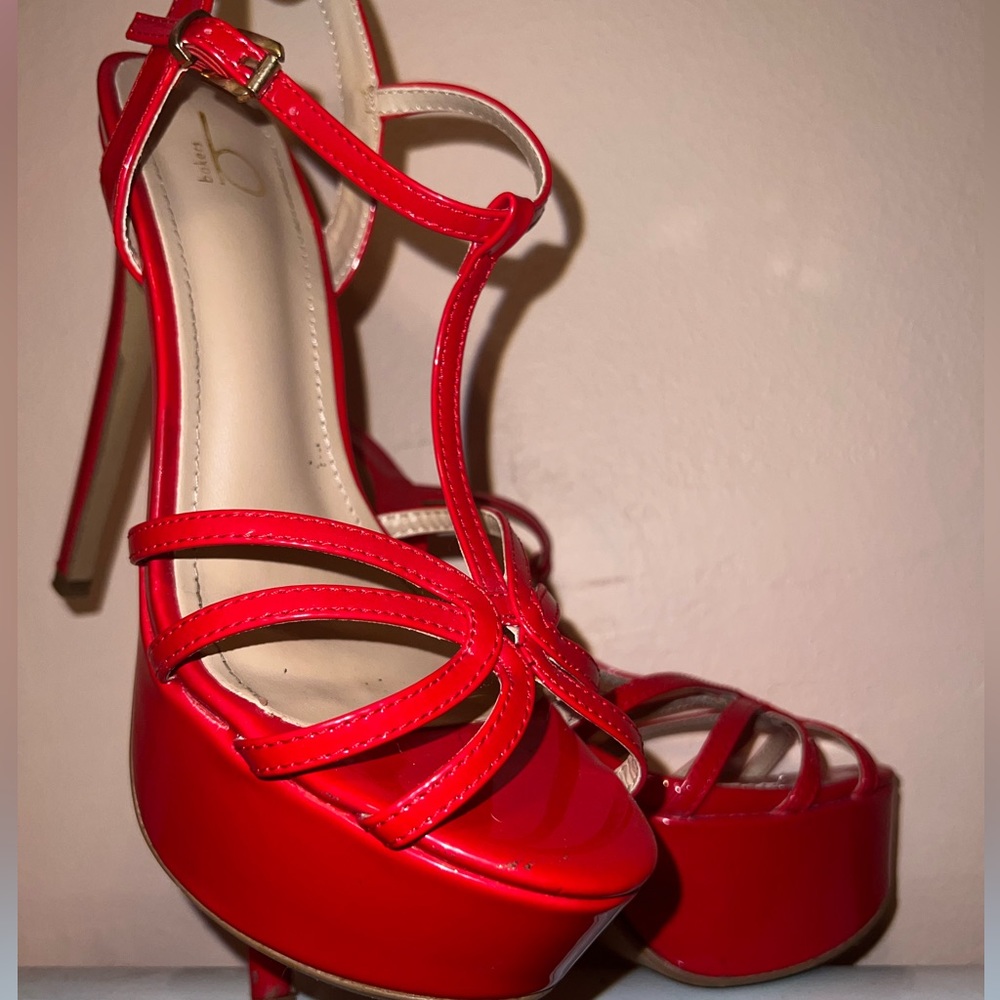 Baker red platform high heels